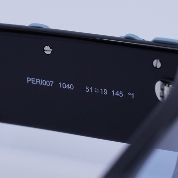 Palm Angels PERI007 ANGEL 1040 Sunglasses Black Rectangle Frame, Blue Lenses - Picture 8 of 9